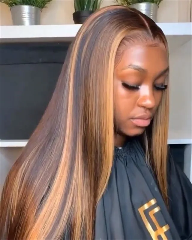 

P4/27 Straight Human Hair Wigs Pre Plucked 5x5 Lace Closure Human Hair Wigs Colored Ombre Remy Closure Wig For Black Women