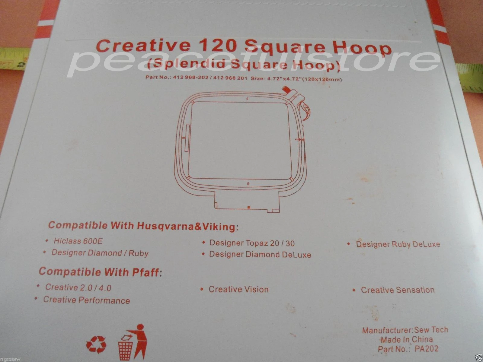 

Embrodery Frame Hoop 120*120mm 180*130mm For PFAFF Creative Sewing Embroidery Machine Accessory