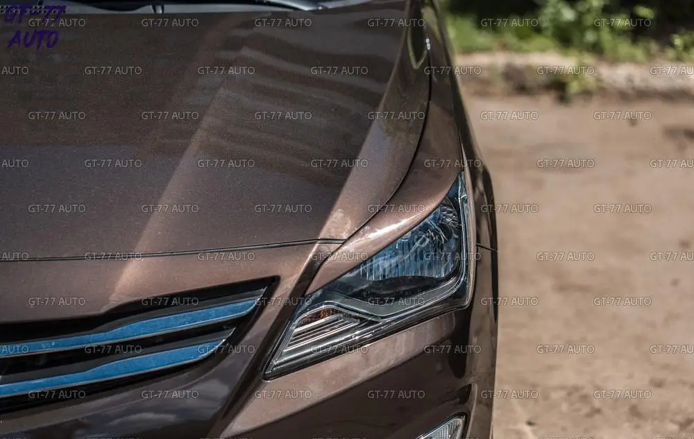 Накладки на передние фары для hyundai Solaris 2015 2017 реснички 1 комплект/2 шт внешний
