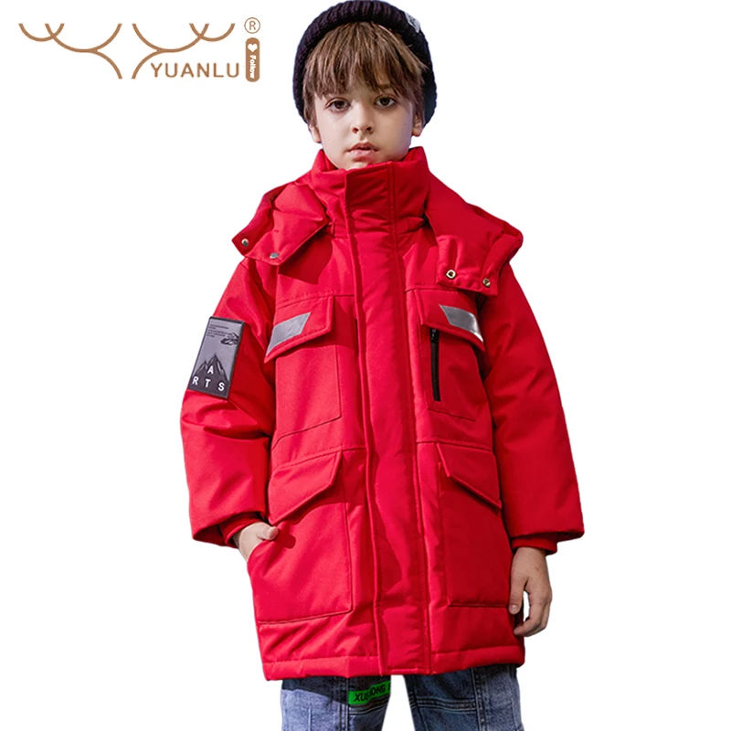 

2021 New Thick 90% Duck Down Winter Down Jacket for Children's Warm Windproof Detachable Hood Coat for Boys Fashion