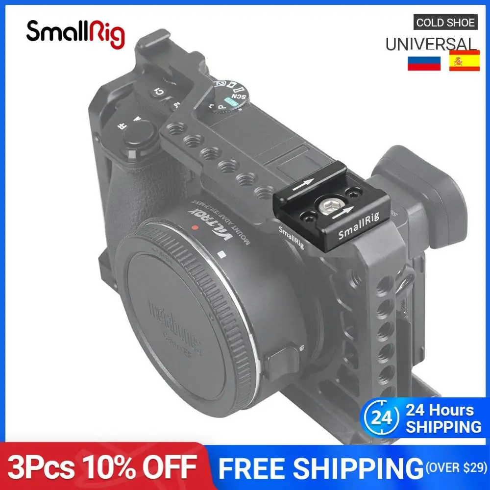 

SmallRig Universal Cold Shoe Mount Adapter Bracket with Mounting Screws for LED Video Light Microphone Flash Shoe Mount-1241
