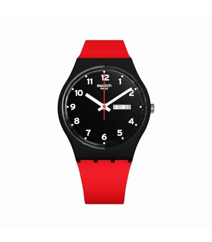 Часы swatch RED GRIN Originals Gent 34 мм отслеживание мощности GB754|Кварцевые мужские часы| |