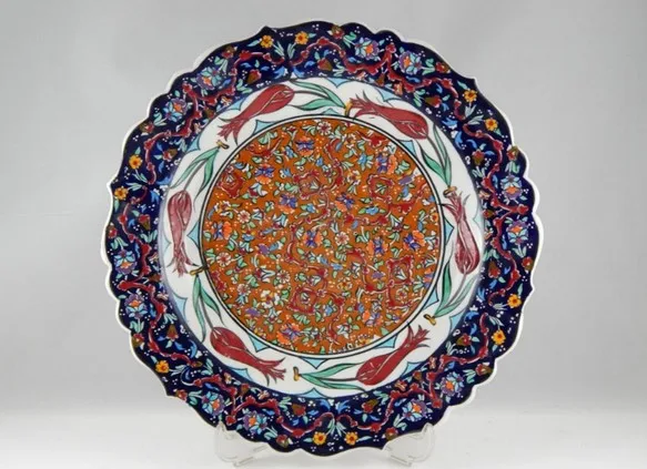 Turkish Ceramic Decorative Plate-Handmade Tulip Platter