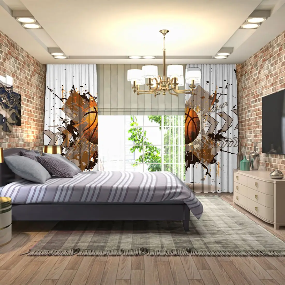 Элементы дизайна занавески баскетбольный спортивный плакат художественная