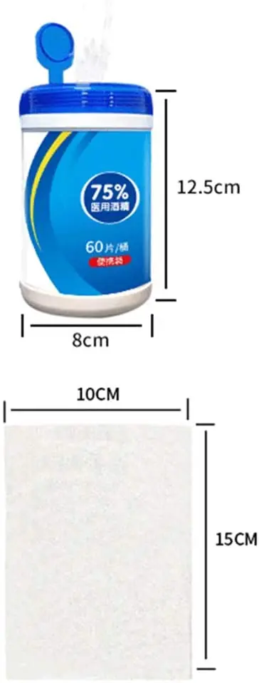 60pcs Portable Wet Wipes Antiseptic Alcohol Swabs Pads Clorox Disposable Disinfectant Home Cleaning | Красота и здоровье
