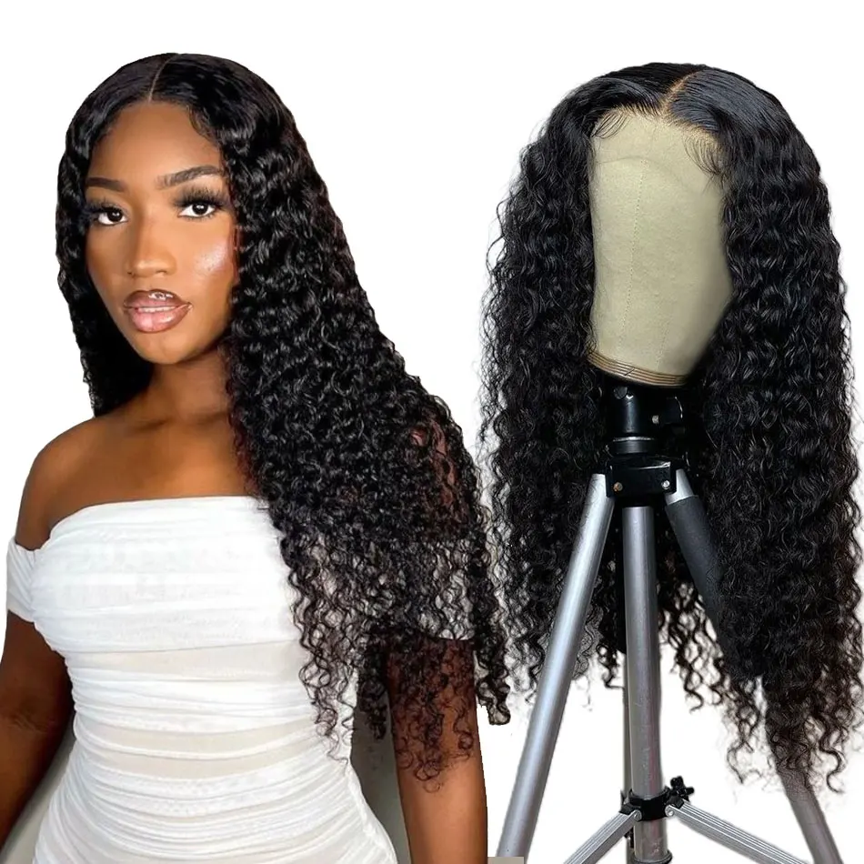 30 Inch Malaysian Water Wave Lace Wig 4x4 Human Hair Lace Wigs Body Wave Wig Deep Wave Wig Curly Human Hair Wig Lace Closure Wig