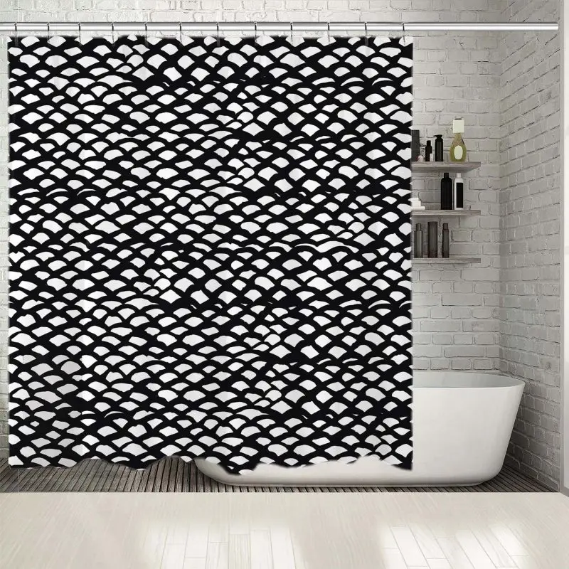 Занавеска для душа ручная работа рисунок рыбьей кожи Подводные Животные