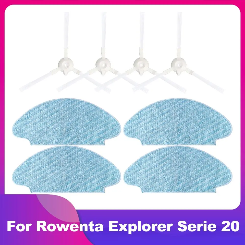 

Совместимо с роботизированным пылесосом Tefal Rowenta Explorer X-Plorer серии 20 40 50: боковая щётка, тряпки для швабры, комплект запасных частей для очистителя