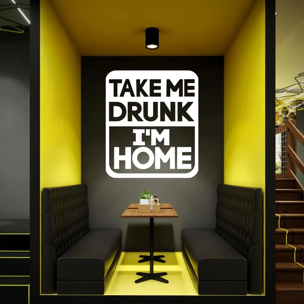 Новые художественные настенные украшения Take Me Drunk I'm Home Resto-bar съемные A001232 | Дом и