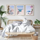 Печать на греческом Санторини, постер на берегу Амальфи, картина Positano на стену, летняя пляжная Картина на холсте, Современный домашний декор Mykonos