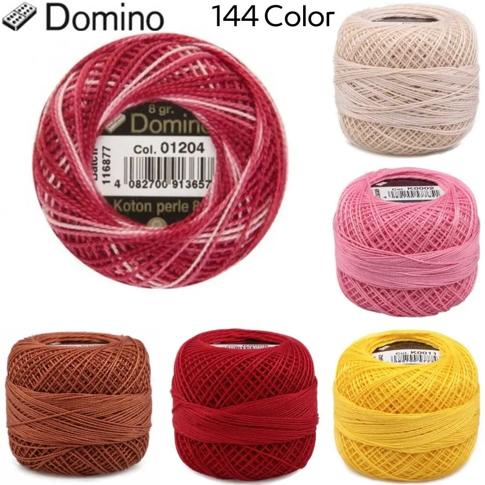 Вышивка крестом Этамин Перфорированная пряжа Perle Mercerized Cotton Domino Yarn № 8 65 цветов