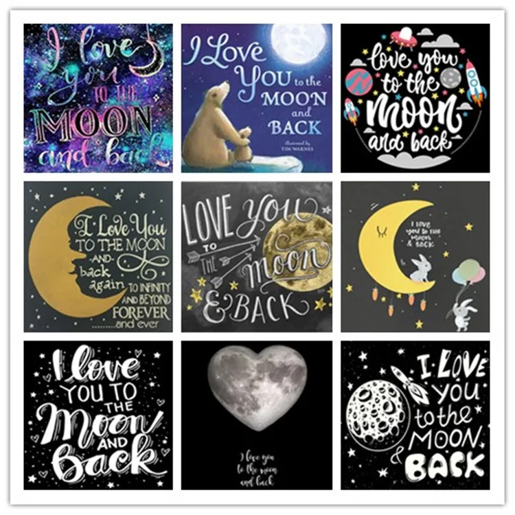 TOUOILP diy Алмазная вышитая полная квадратная и круглая дрель I love you to the moon and back 5d алмазная картина крестиком футбол