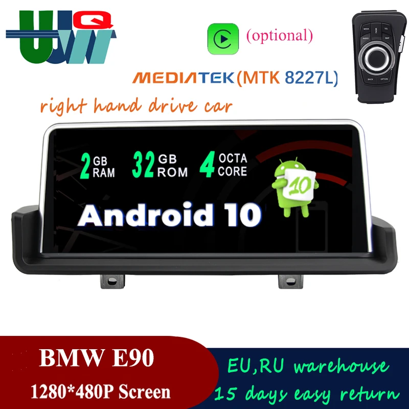 

UJQW 10.25" BMW RHD Car Multimedia Radio Player 2Din Android 10.0 For BMW 3 Series E90 E91 E92 E93 2005-2012 Carplay GPS BT Wifi