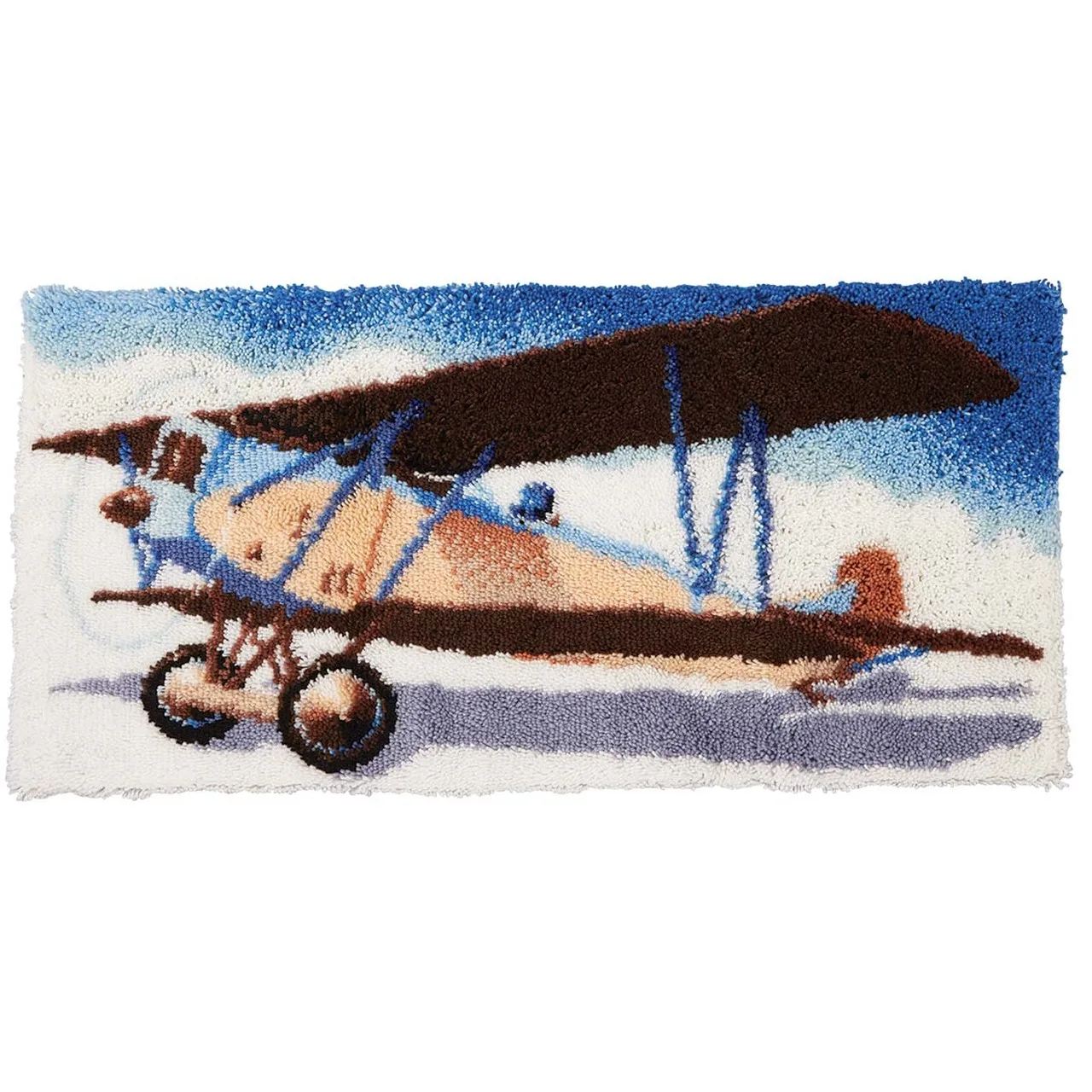 

Latch Hook Rug Vintage Air Wall Tapestry DIY Carpet Rug Pre-Printed Canvas with Non-Skid Backing Floor Mat 120X60cm
