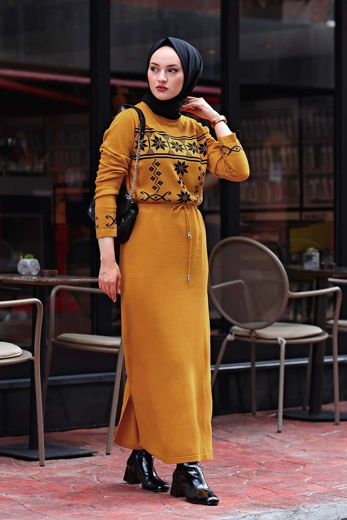 TUGBA ladies sweater dress Ethnic Pattern Muslim for women dresses for women Muslim long dress Muslim women turkey