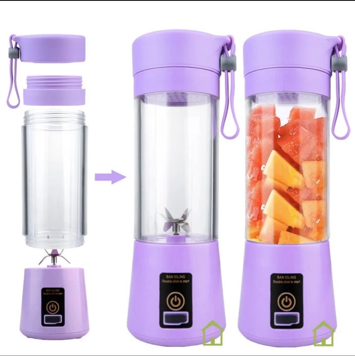 Portable mini blender for smoothies and cocktails USB 6 Knives | Бытовая техника