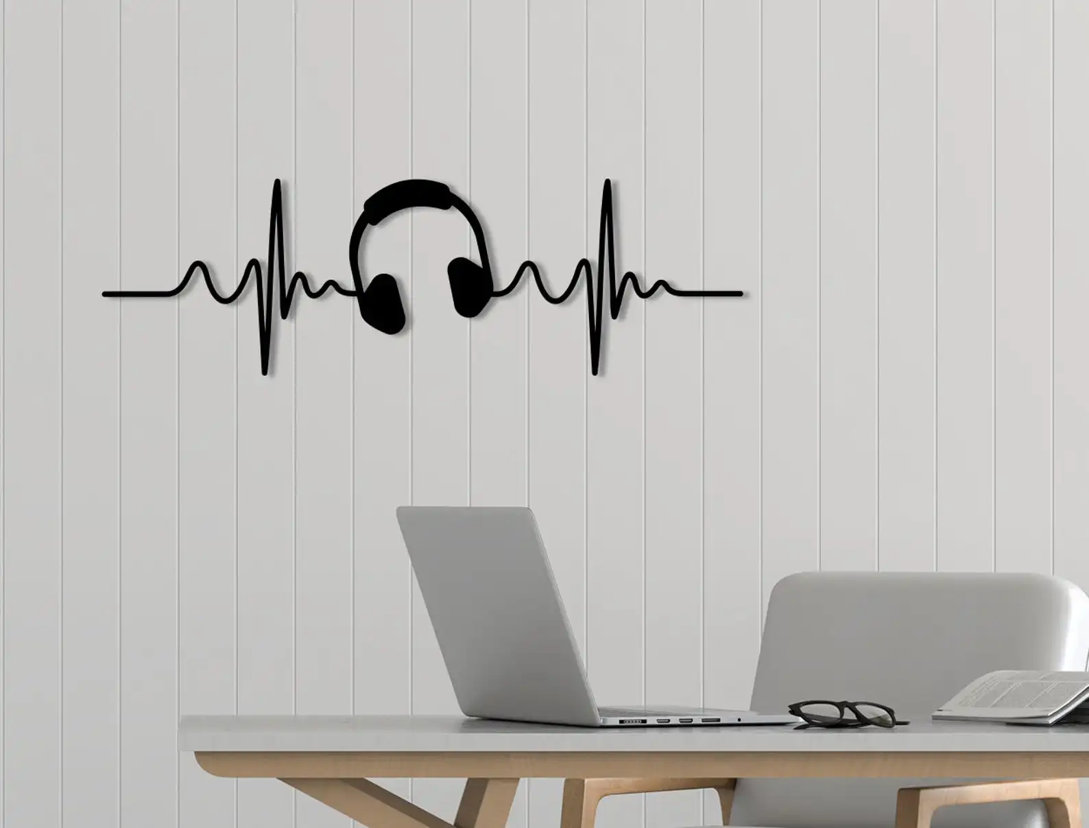 

Metal Wall Decor and Art, Volume Through Headphone, Music Metal Design on Wall, metal Art Decor Living Room Decor