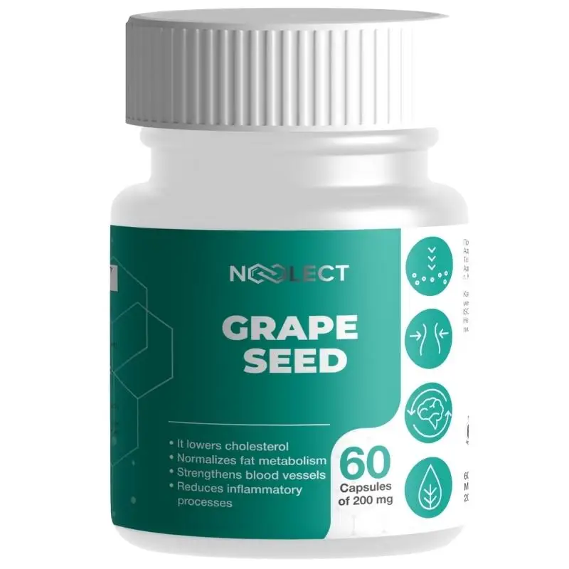 Виноградных косточек экстракт NOOLECT 60 капс по 200 мг (Grape seed extract) | Красота и здоровье