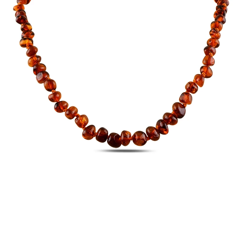 

Silver 925 Sterling Natural Baltic Amber 32cm Baby Necklace