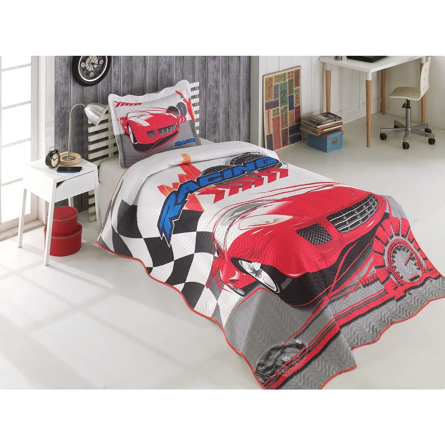 

YOUR AWESOME COVER Racing Single Quilted Bedspread FREE SHİPPİNG