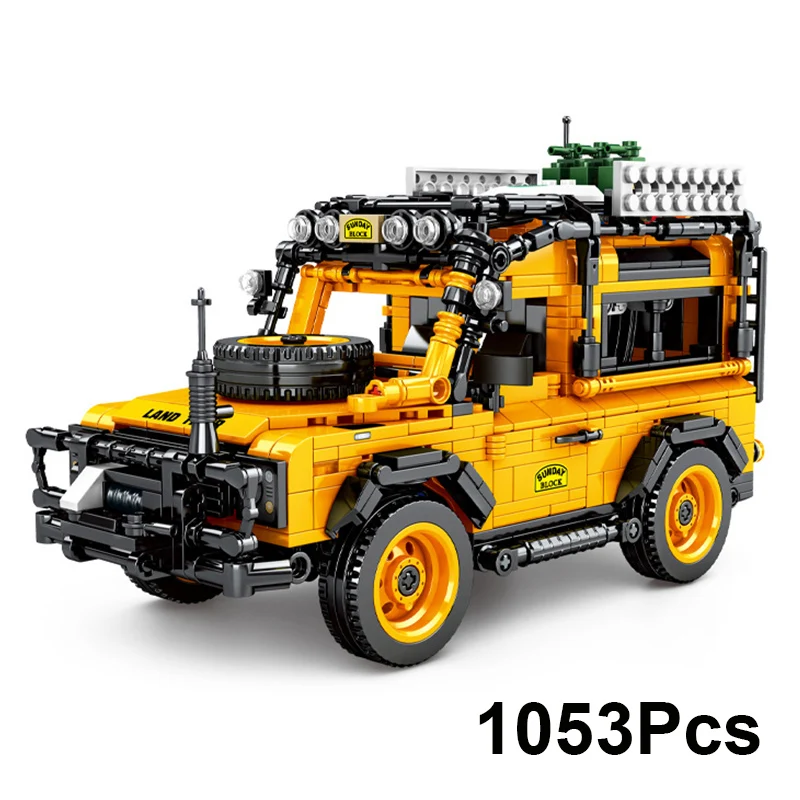 

Высокотехнологичная механическая модель внедорожника Jeeped Racing 1053 шт., строительные блоки, техническая мощность, скоростной автомобиль, кирп...