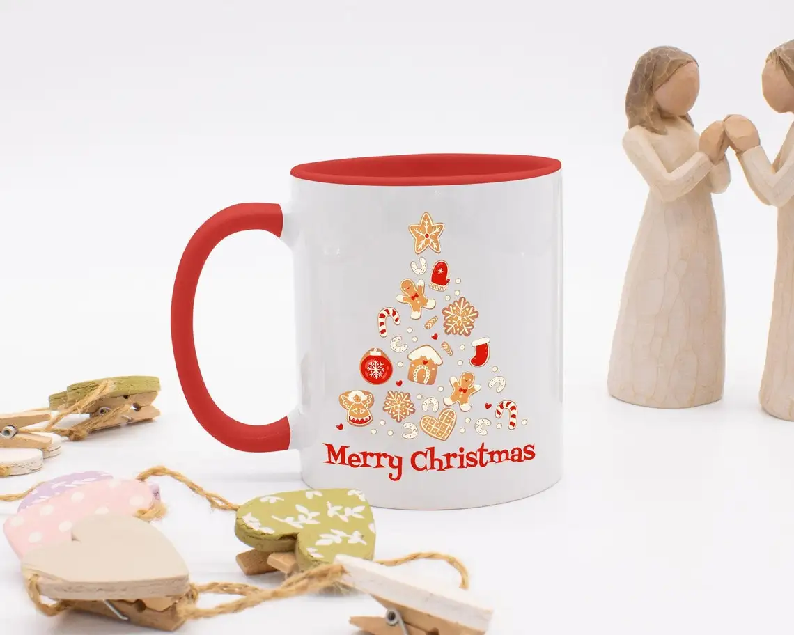 

Рождественская кружка, кофейная чашка на Рождество, Рождественский праздничный подарок, две тонированные кружки, Рождественский Декор, рож...