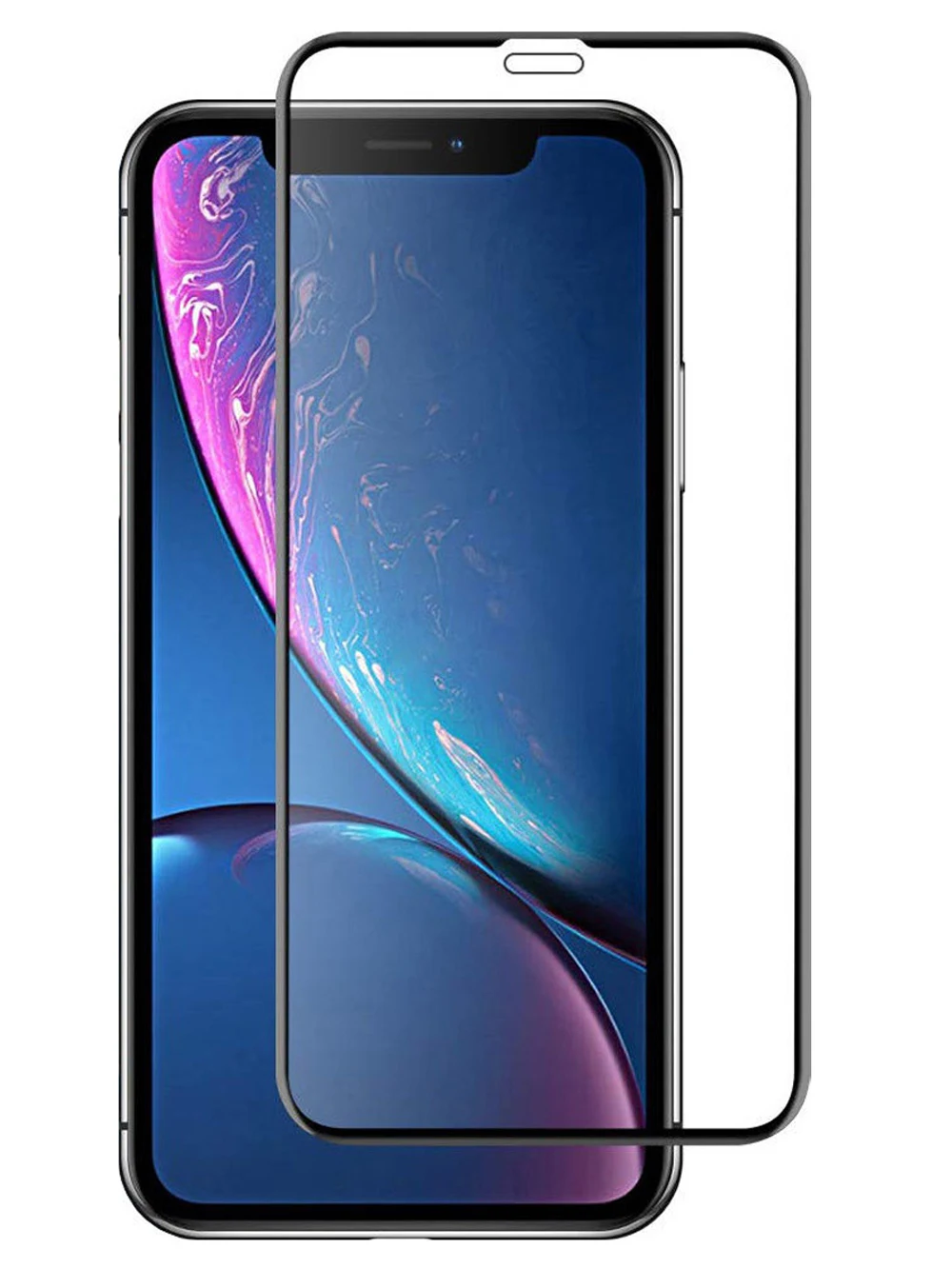 Защитное стекло 3D для Apple iPhone XR / 11 черная рамка|Защитные стёкла и плёнки
