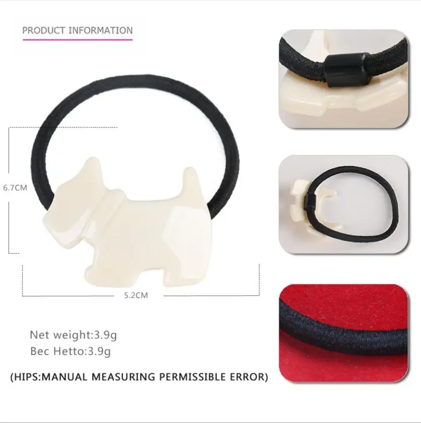 Японские и корейские милые женские резинки для волос с ацетатной собакой свежие