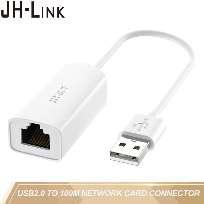 

JH-LINK USB2.0 to RJ45 100M Network Card Support Campus Network Connect to Computer Without A Network Port for Notebook TV Box