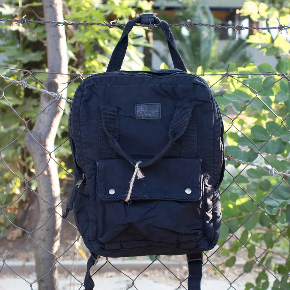 Старый хлопок карго Ситцевая сумка рюкзак 5109 черный унисекс женский и мужской