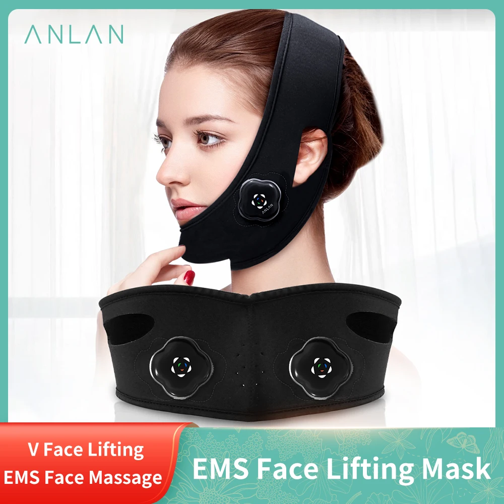 ANLAN EMS эластичный бандаж для похудения лица EMS лифтинг для лица V линия формирователь лица двойной подбородок подтяжка щек пояс подтяжка лица - Для красоты и здоровья (косметика, маникюр, гаджеты)
