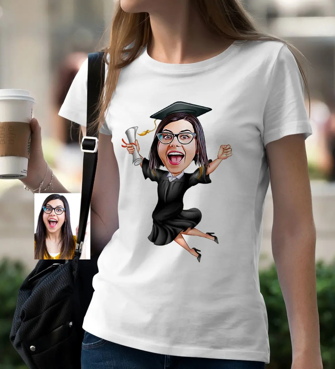 

Персонализированные женские белые T-Shirt-1 с героями мультфильмов