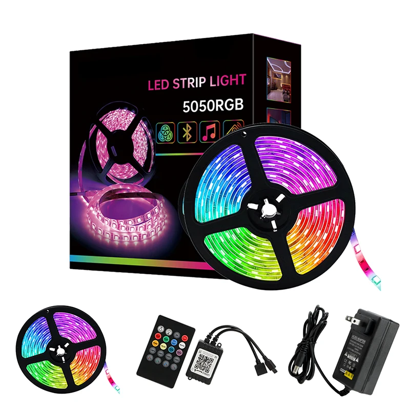 

Dropshipping DC12V TV Background Light 5m 30LEDs 60LEDs Smart APP WiFi Remote Control Flexible LED RGB Strip Light Kit SMD 5050