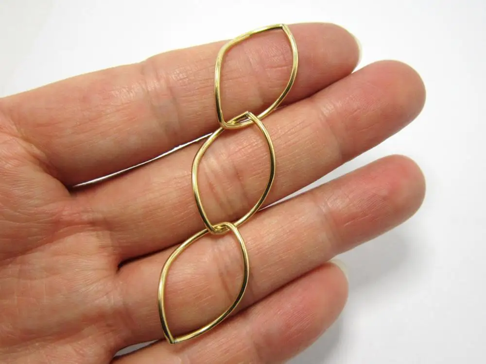 

2pcs Brass pendant 70x15.8mm Triple twisted oval brass earrings charms Brass earrings findings - R878