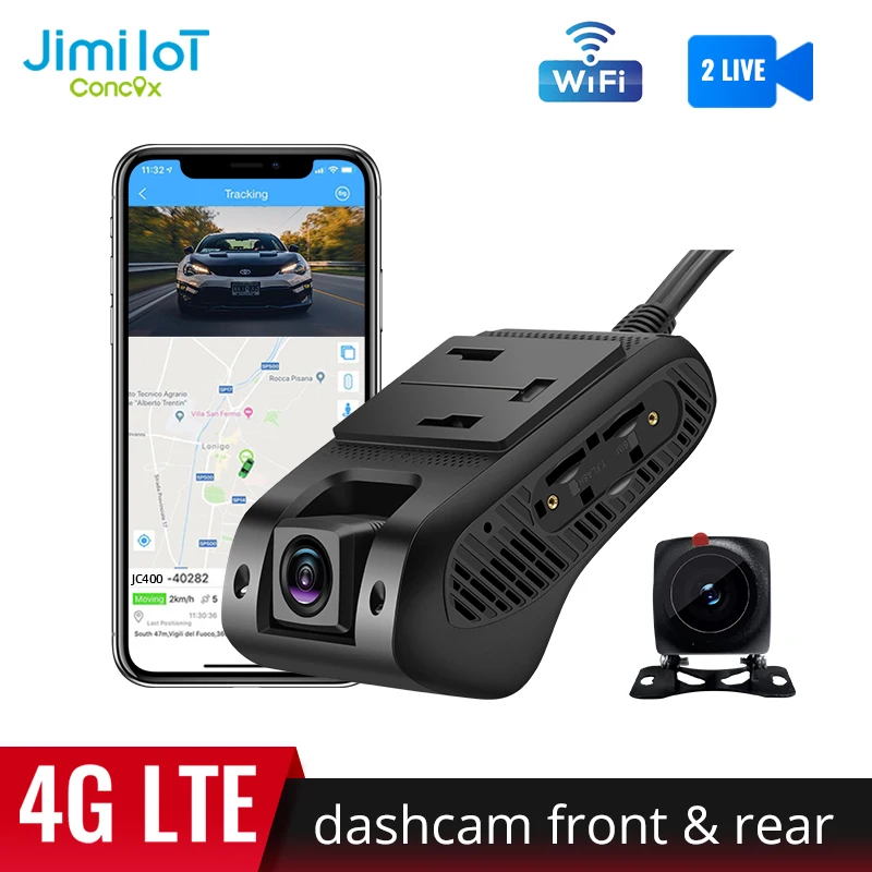 $164.88 JIMI 4G Vehicle Camera JC400 Dual Live Stream Video Dashboard GPS Tracking WIFI Hotspot UBI Cut-Off Fuel 1080P Truck Car DVR Cam