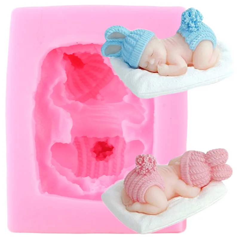 

Спящий ребенок Мыло Форма кайма торта силиконовая форма кекс Топпер конфеты глина шоколад формы