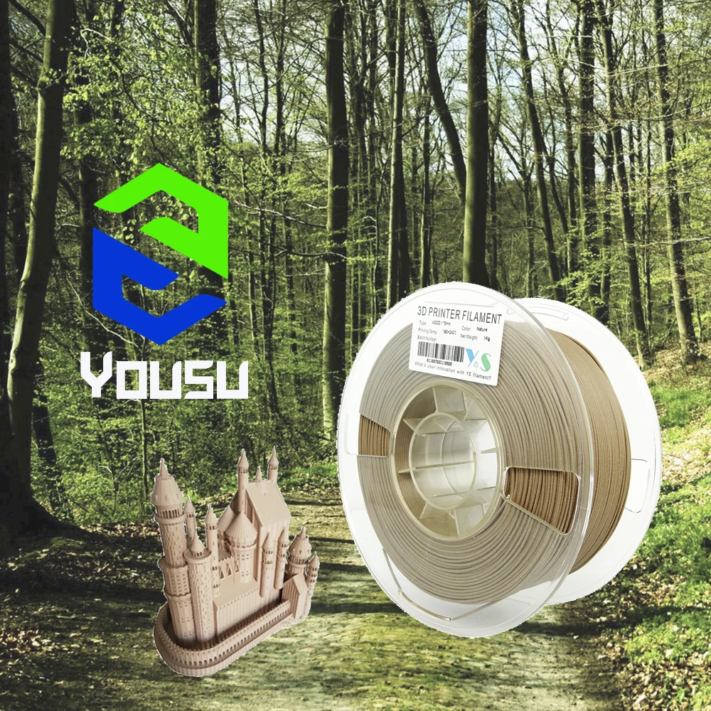 Пластик 3D филамент WOOD Yousu 1.75mm для Печати Anet creality anycubic wanhao flyingbear ender|Материалы