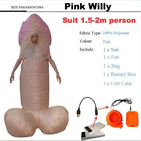 Adult pink willy Костюм на Хэллоуин для женщин, надувные костюмы динозавра для взрослых мужчин T-rex маскарадный костюм, детский веер для взрослых, управляемый - Цвет: Adult pink willy