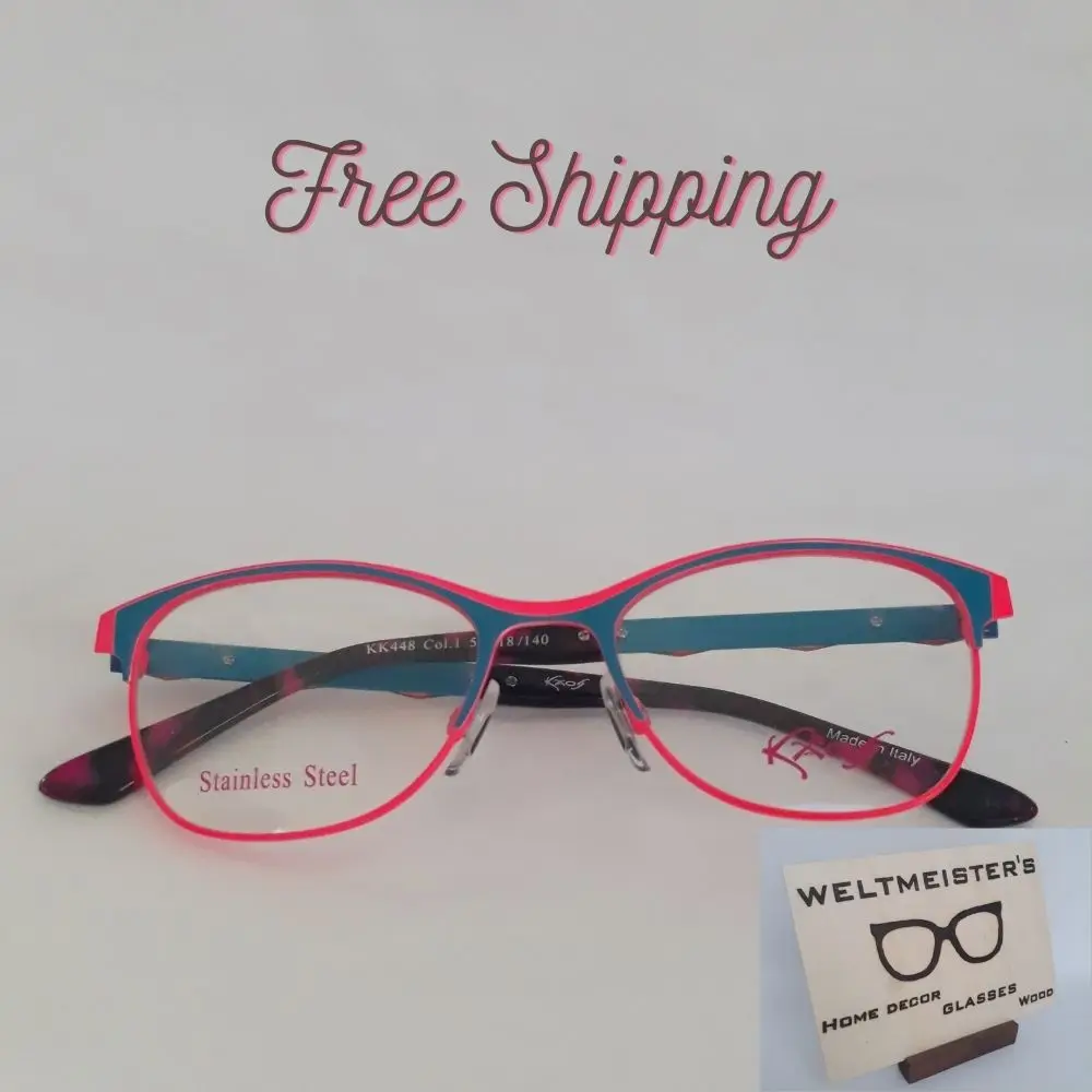 

Kaos Glasses KK448 Phosphorescent Pink and Blue Metal Full Frame and Pattern Temples Accessories for Women