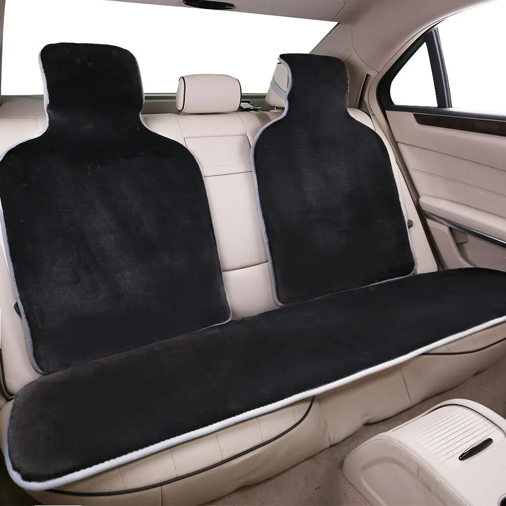 GRAY 1pc back seat AUTOROWN Универсальные накидки из искусственного меха овчины короткий ворс Мягкие и комфортные Осень-зима Аксессуары в салон машины Накидки на заднее и переднее сиденья Меховые чехлы - Название цвета: GRAY 1pc back seat