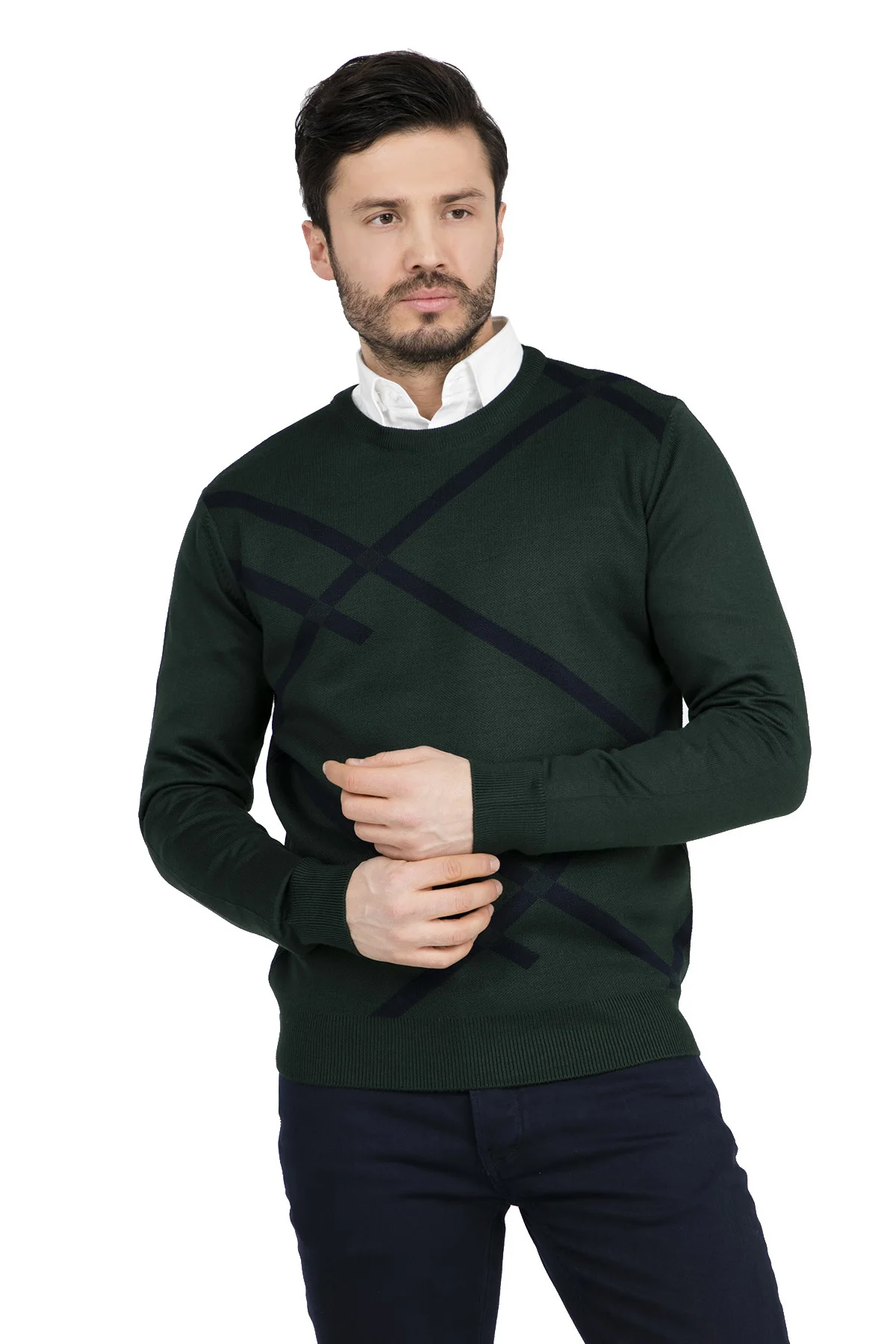 BURATTI BIKE COLLAR MEN 'S SWEATER 430 OY2029 | Мужская одежда
