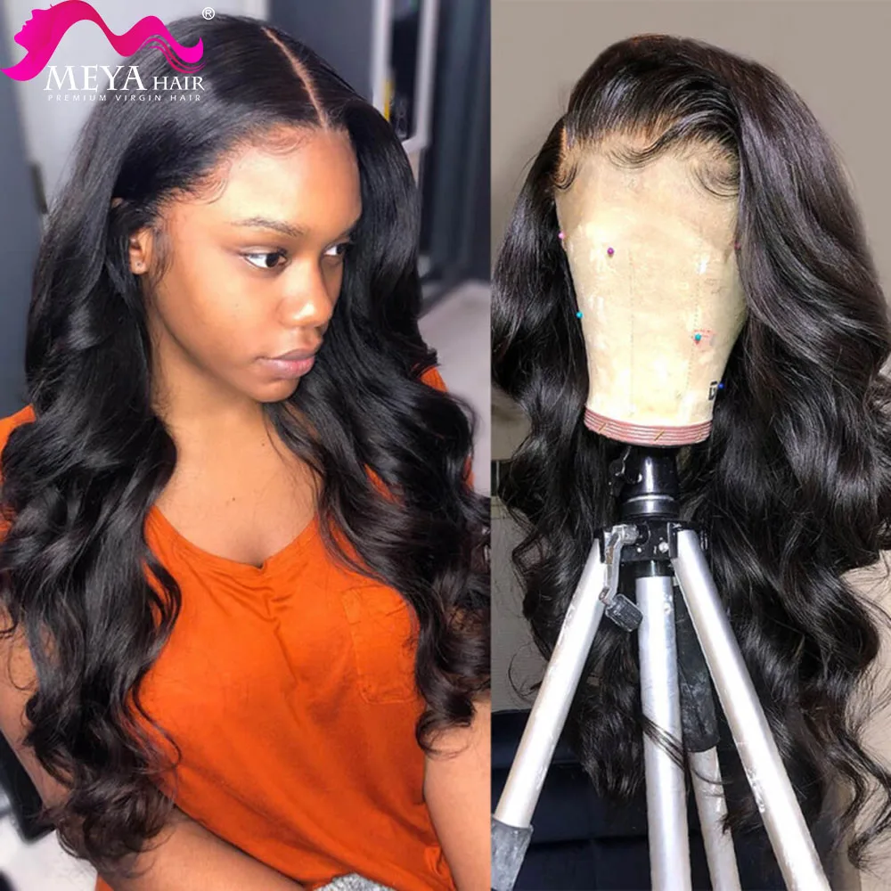 30 32 34 inch Body Wave 13x4 Lace Front Wigs Pre Plucked Baby Hair Brazilian Human Hair Long Lace Frontal Wig Black Women 180%