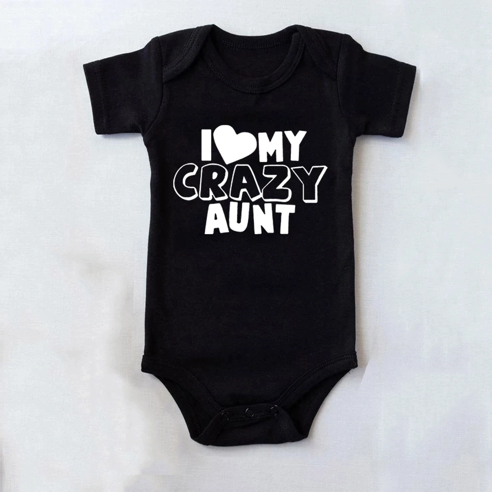 Футболки с надписью I Love My Crazy тетей от Carter's детский костюмчик забавная летняя