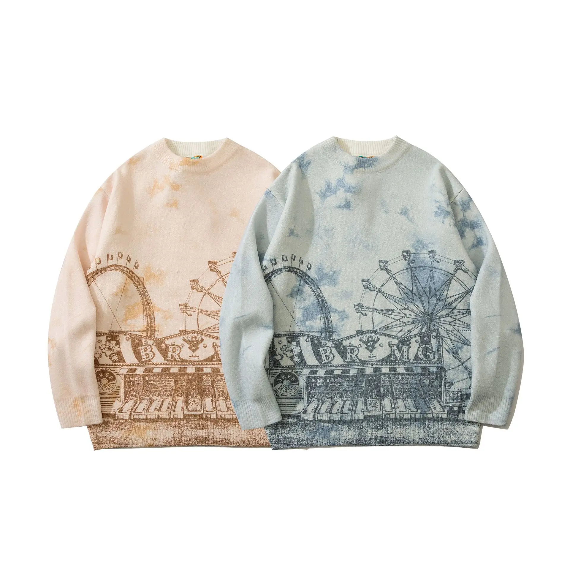 

Couple Paired Sweaters New Year Pullover Korean Clothes Vintage Harajuku Wool and Mixes Sweater Knitted Men's Pullovers Pattern