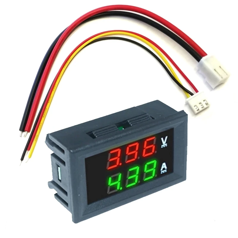 Voltmeter Amperemeter 100V 10A Red Green Цифровой вольтметр-амперметр DC 100В 10А дисплей красный и