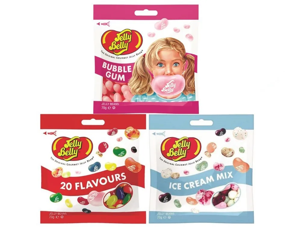 Конфеты Jelly Belly Bubble Gum 70 гр. + 20 вкусов Ice Cream Mix (3 шт.) | Продукты