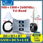 Мощный! 900 1800 2600 МГц трехдиапазонный 4G Сотовая связь усилитель сигнала мобильного телефона GSM ретранслятор сигнала 2g, 3g, 4g, Сотовая связь Усилитель GSM WCDMA LTE