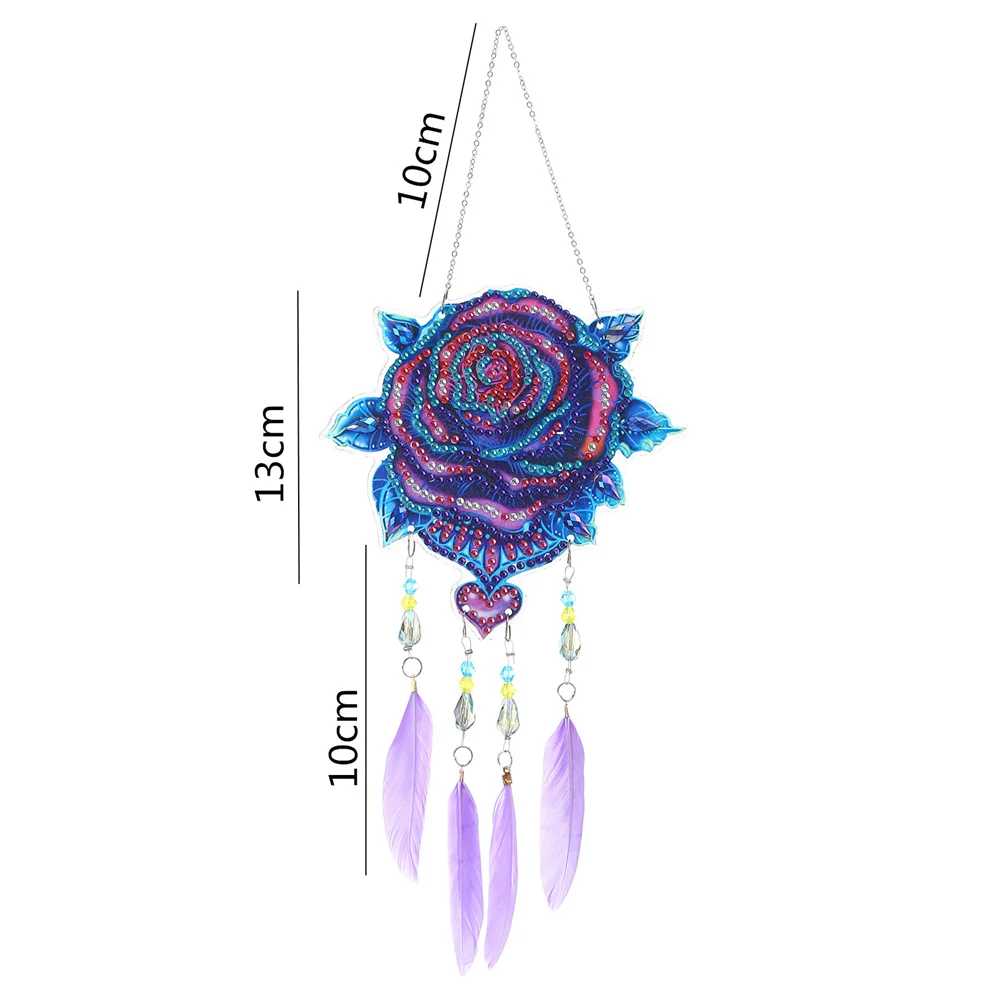 2022 New Diamond Painting Feather Dream Catcher Wind Chime DIY Living Room Bedroom Balcony Christmas Decoration Pendant Gifts