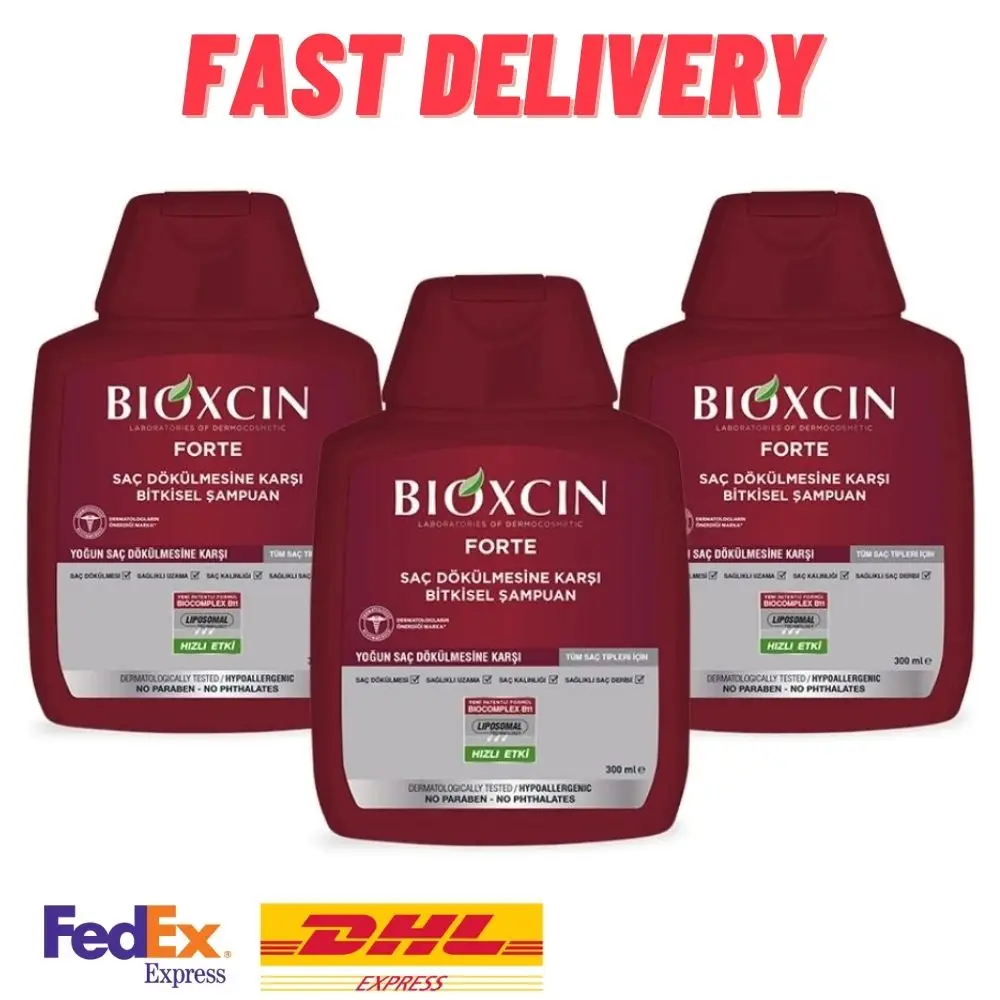 3 Pieces Bioxcin Forte Anti-Hair Loss Shampoo, 3 X 300ml Strengthening, Nourishing, Revitalizing, Moisturizing EXPRESS DELIVERY