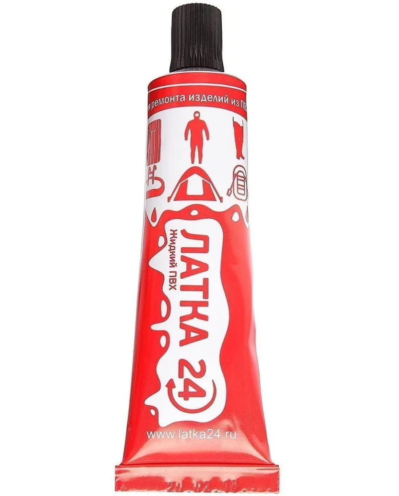 Жидкая латка необходим для ремонта надувных лодок и других изделий из ПВХ Латка 24